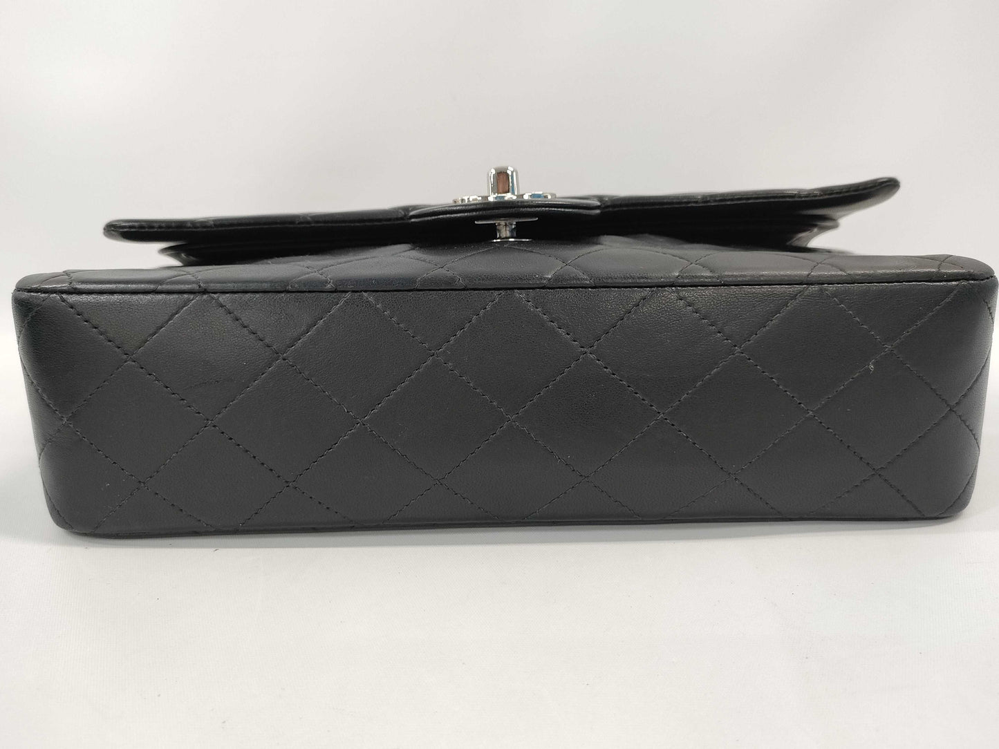 CHANEL Chain Shoulder Bag / Matelasse / 25cm / Double Flap / Lambskin / Black / Card Sticker Included, No. 6