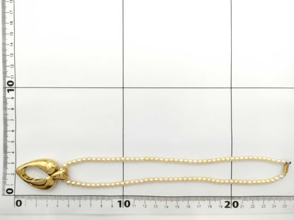PIAGET Heart Pearl Necklace, 750/18K/14K Gold, 30.5g, Diameter: Approx. 4.1mm-4.3mm