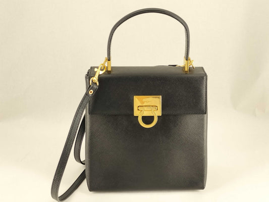 Salvatore Ferragamo 2-Way Gancini Saffiano Leather Handbag