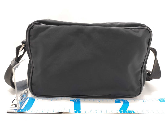 VERSACE ID - Versace Leather/Nylon Greca Signature Messenger Bag, Black, 25 cm, Shoulder Bag