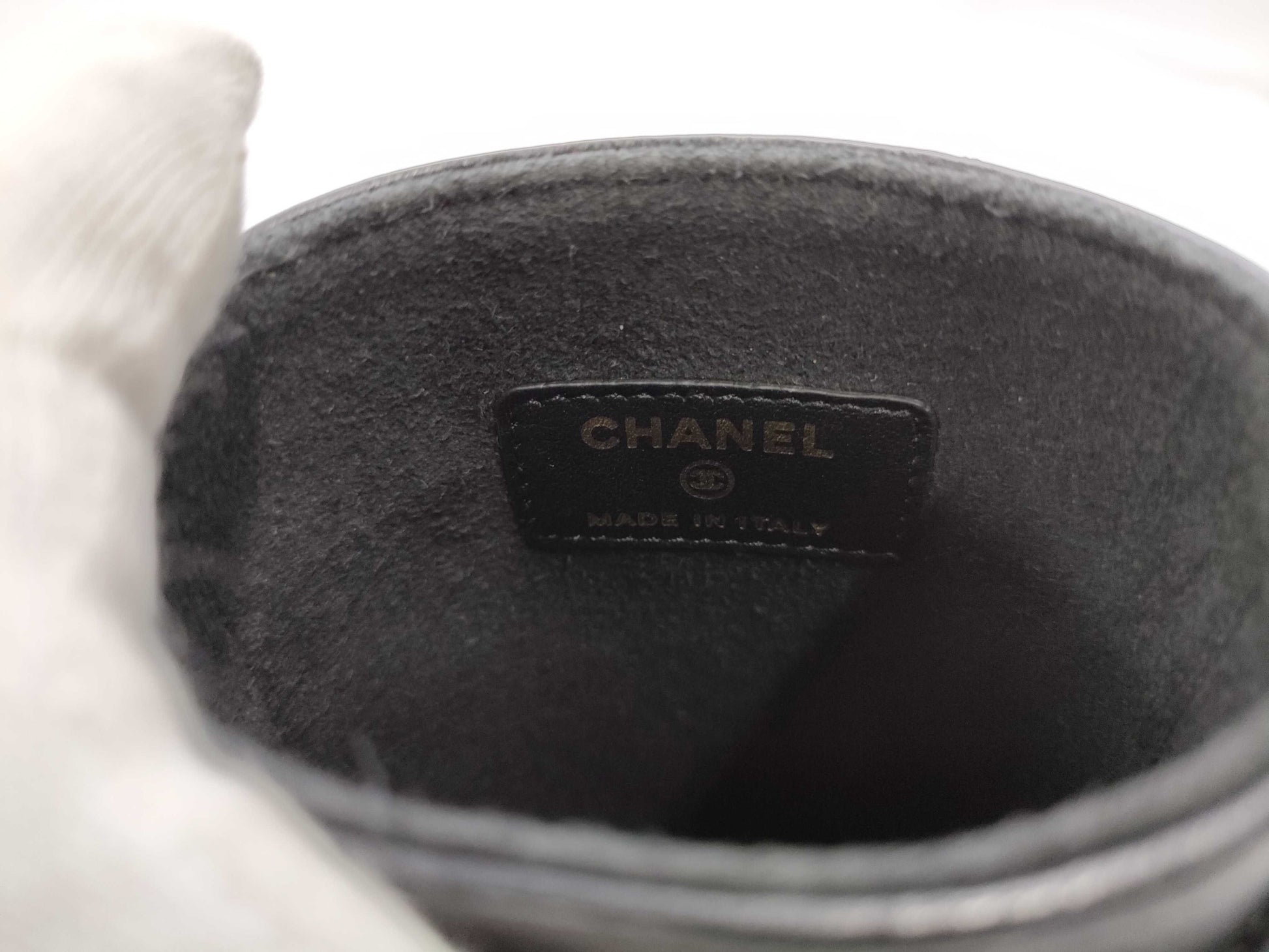 CHANEL Black Calfskin Matelasse Phone Case with Gold Hardware, No. 26 Shoulder Bag