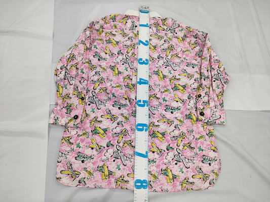 CHANEL Coco Button Shirt with Airplane Print, Size 38