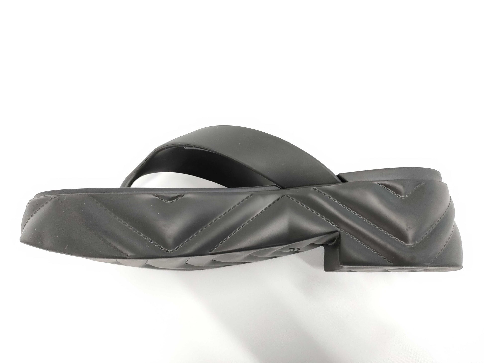 GUCCI Gucci Thong Sandals, Rubber, Black, 746334, Size 37