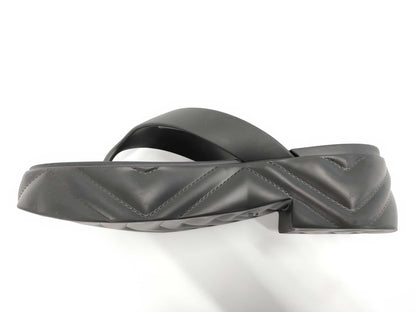 GUCCI Gucci Thong Sandals, Rubber, Black, 746334, Size 37