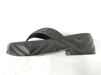 GUCCI Gucci Thong Sandals, Rubber, Black, 746334, Size 37