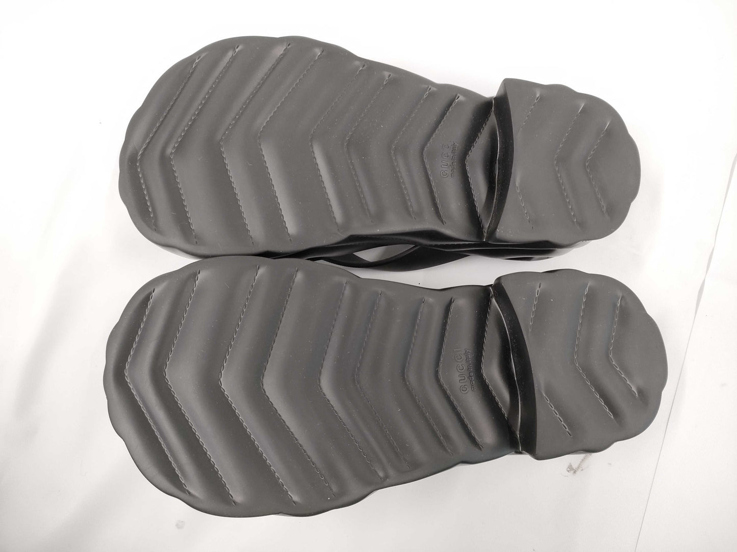 GUCCI Gucci Thong Sandals, Rubber, Black, 746334, Size 37