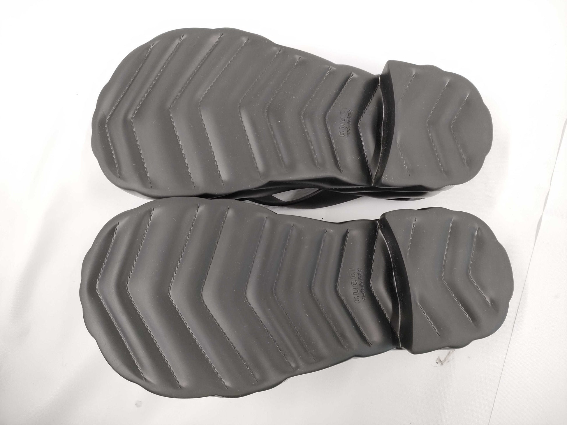 GUCCI Gucci Thong Sandals, Rubber, Black, 746334, Size 37