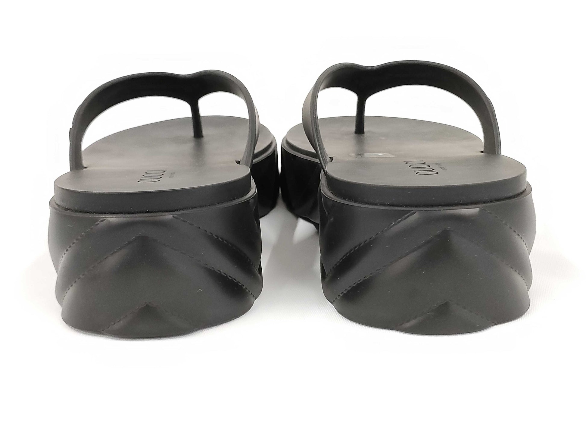 GUCCI Gucci Thong Sandals, Rubber, Black, 746334, Size 37