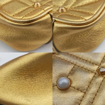 GUCCI GG Marmont Gold Leather Shoulder Bag 446744E021433215