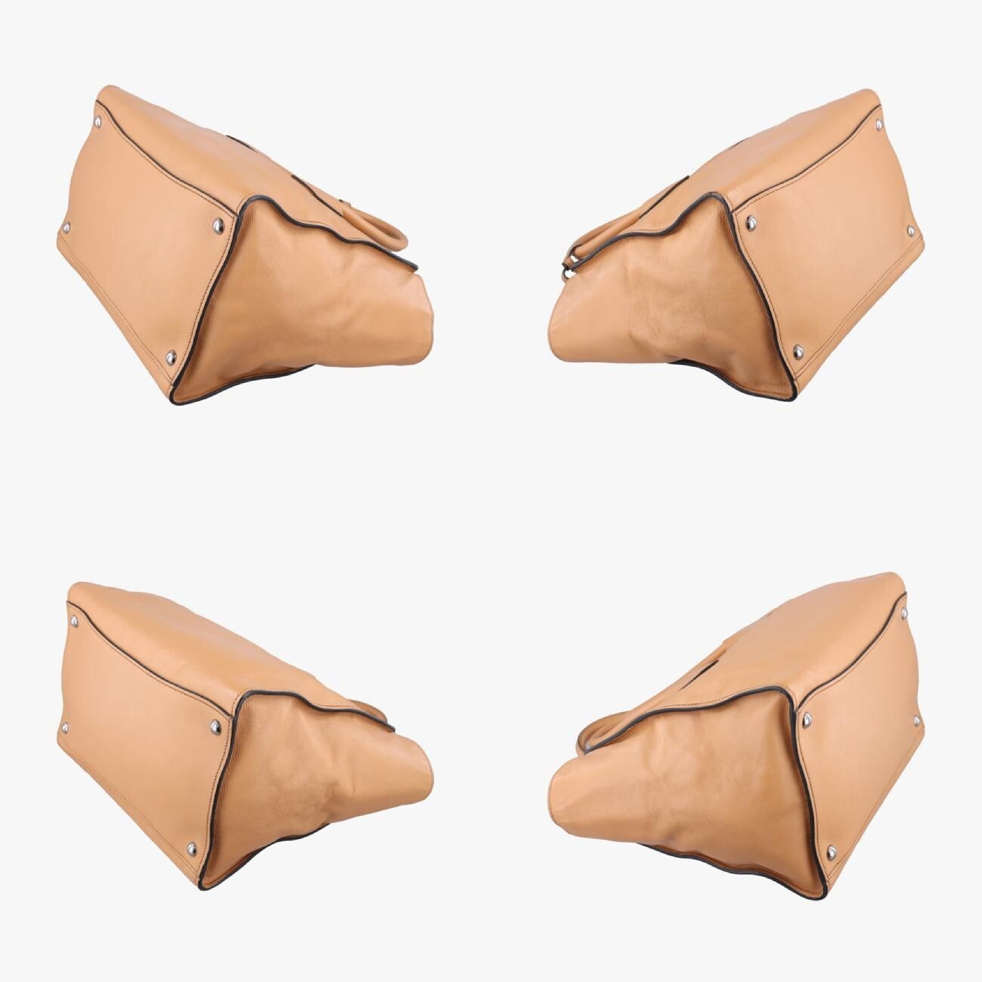 PRADA Twin Pocket Double Zip Tote Camel Leather Shoulder Bag BN2619239 G
