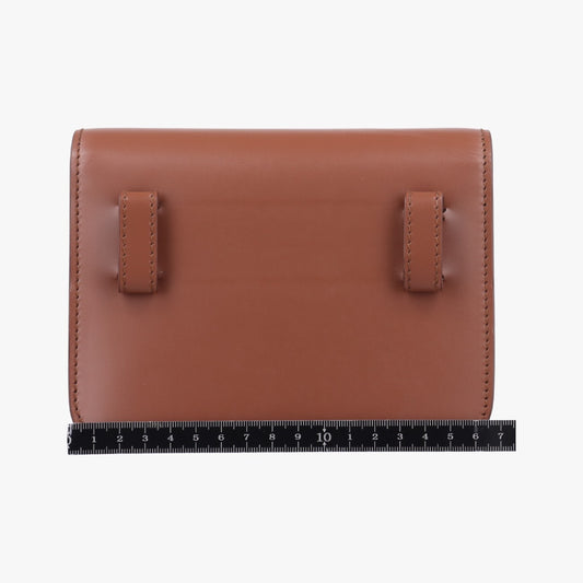BURBERRY TB Logo Brown Leather ITALBSR239CAL Shoulder Bag