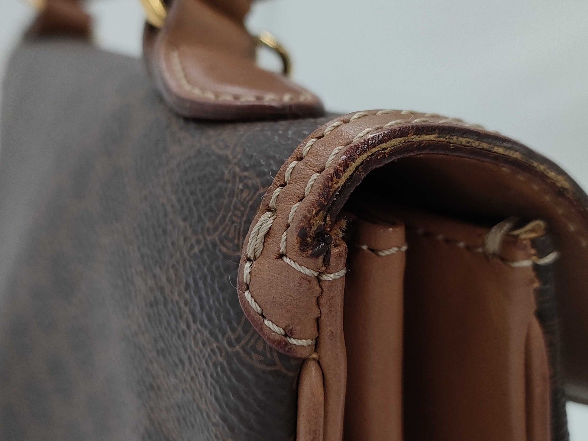 CELINE Gancini Chain Macadam PVC Handbag