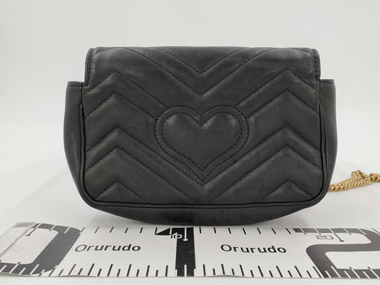 GUCCI 476433 GG Marmont Leather Shoulder Bag