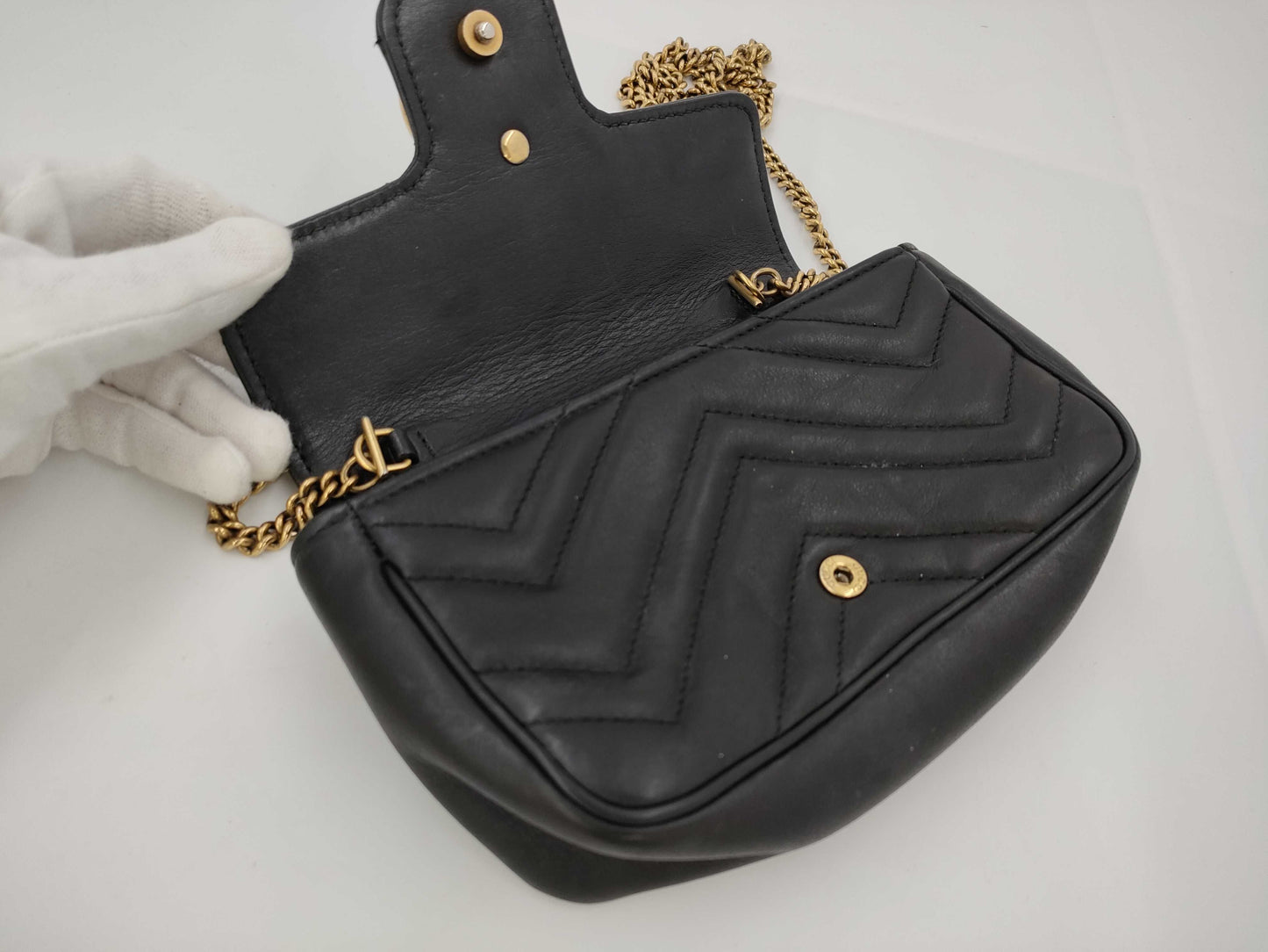 GUCCI 476433 GG Marmont Leather Shoulder Bag