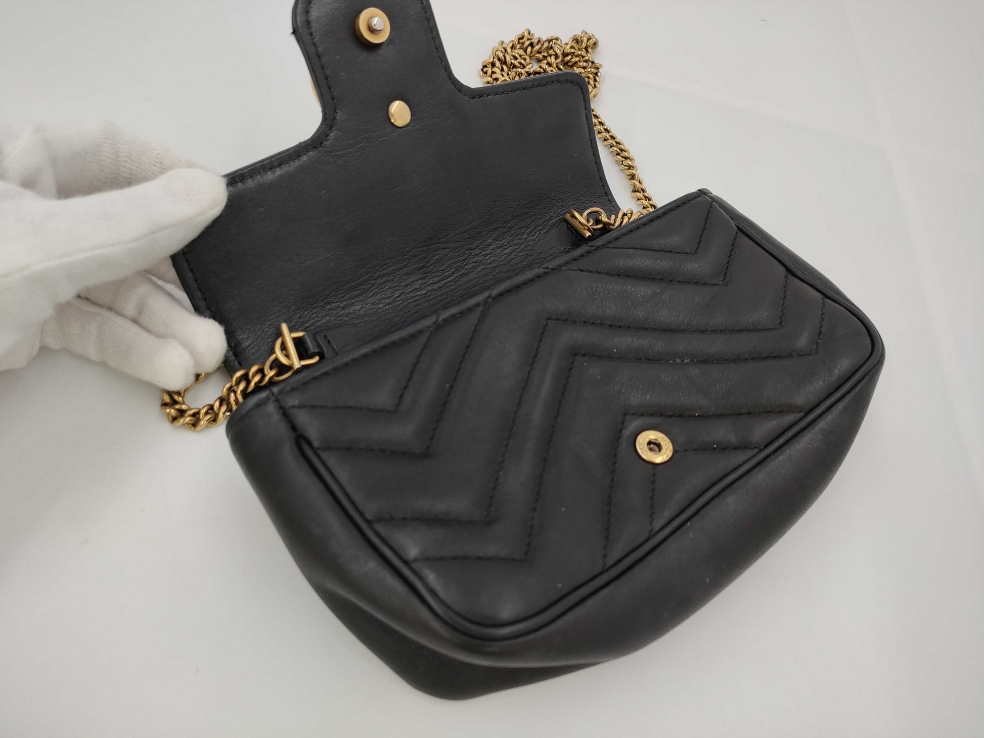 GUCCI 476433 GG Marmont Leather Shoulder Bag