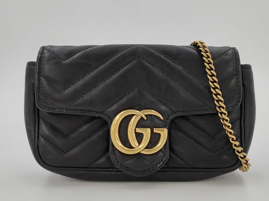 GUCCI 476433 GG Marmont Leather Shoulder Bag