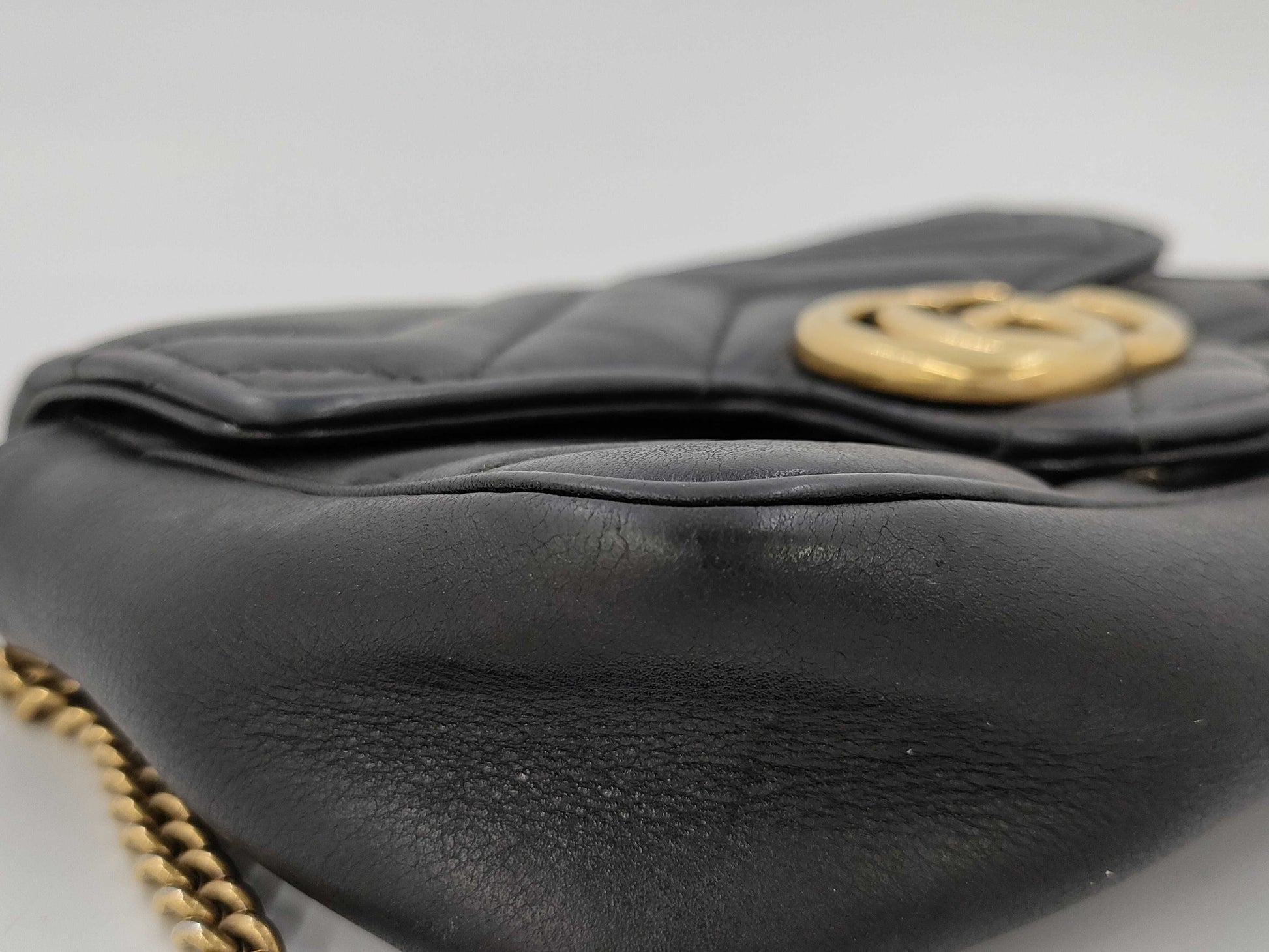 GUCCI 476433 GG Marmont Leather Shoulder Bag