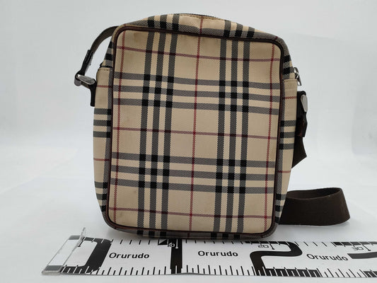 BURBERRY Nova Check Logo Plate Shoulder Bag