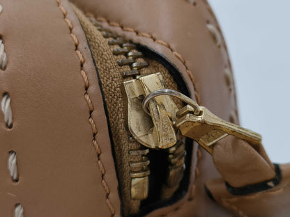 CELINE Stitched Leather Camera Shoulder Bag