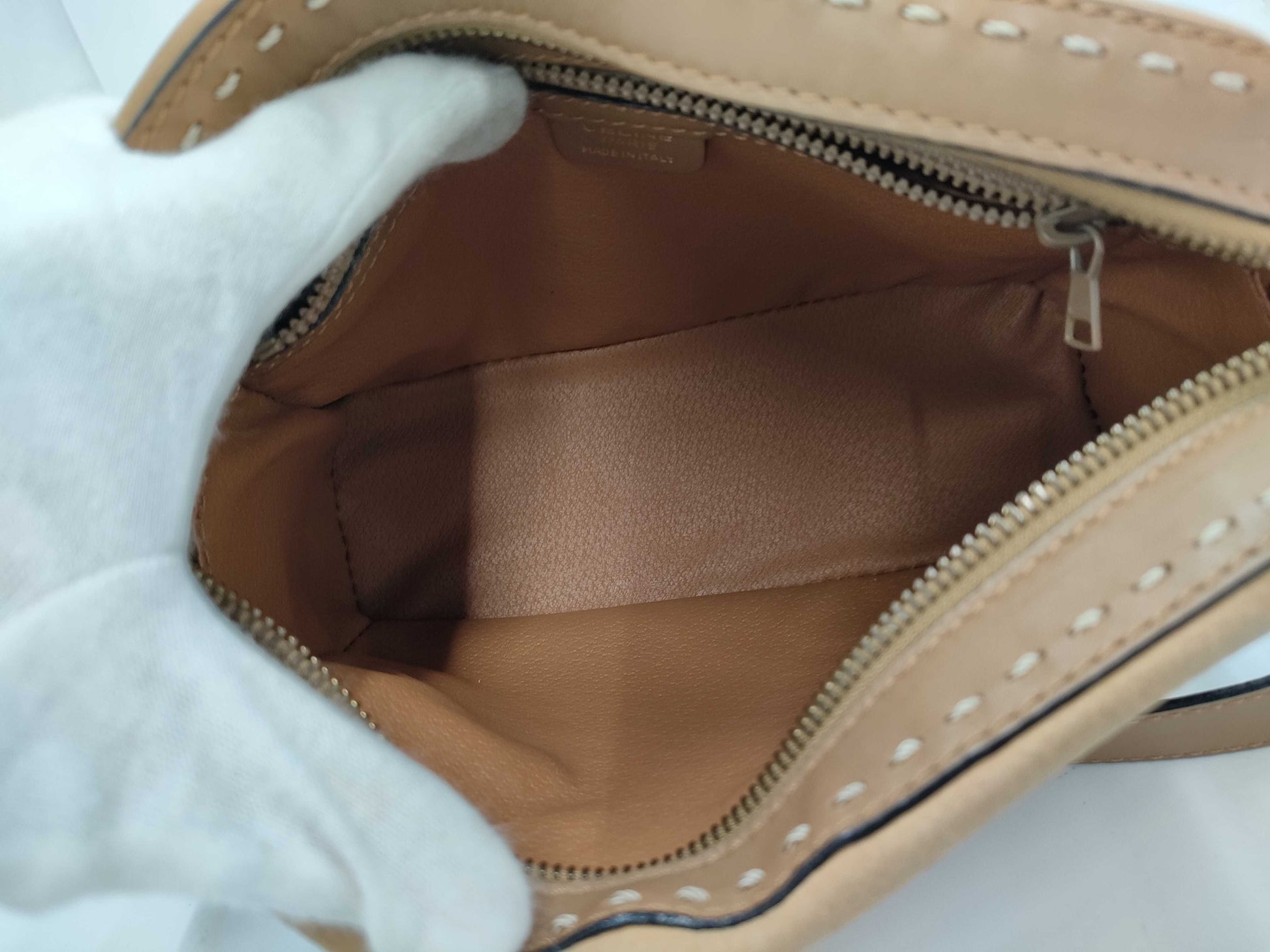 CELINE Stitched Leather Camera Shoulder Bag