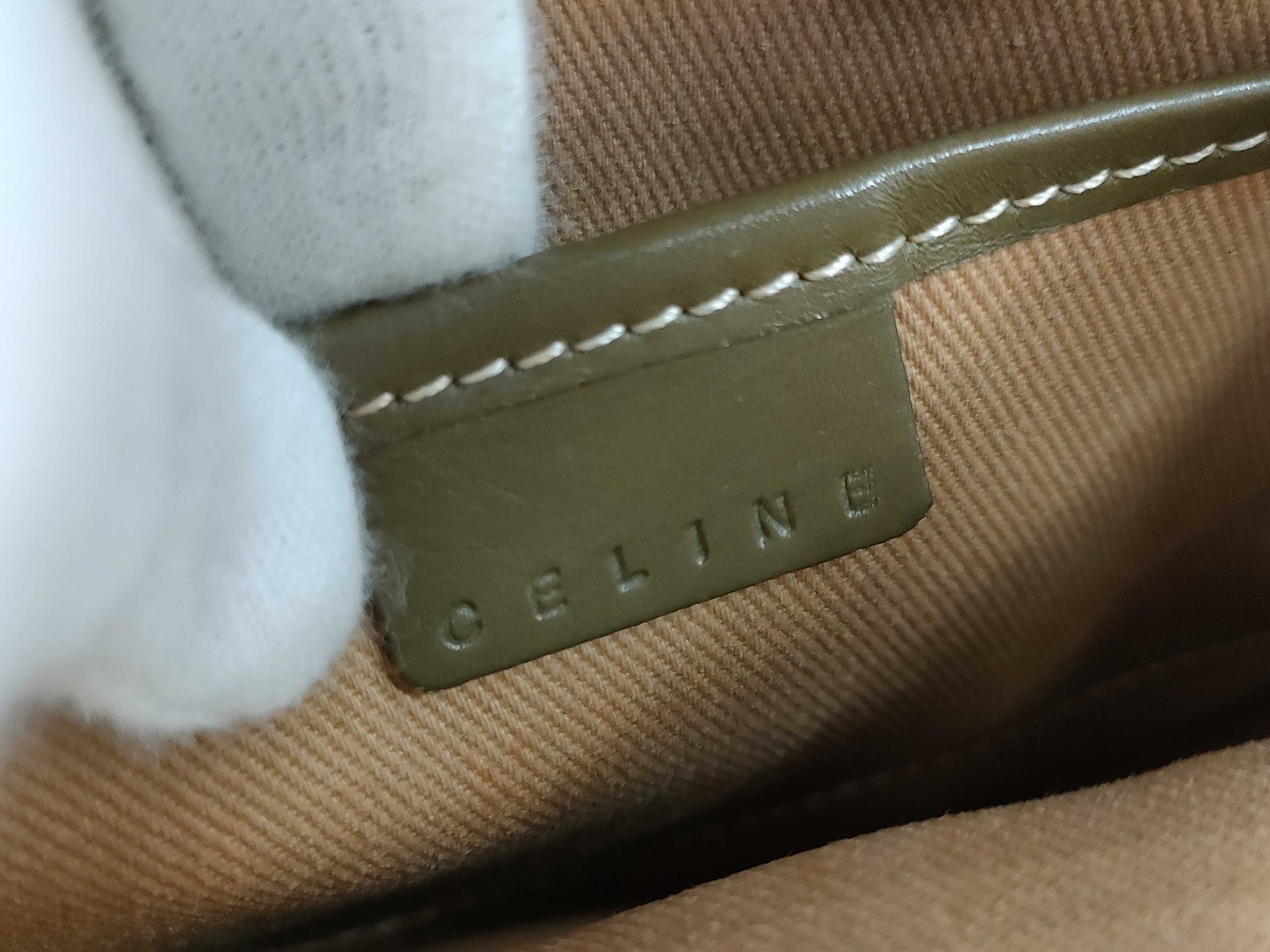 CELINE C Macadam Canvas Leather Tote Bag Sulky C Handbag
