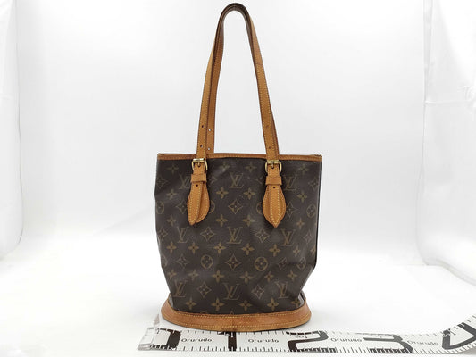 LOUIS VUITTON Monogram Bucket PM Tote Bag with Pouch