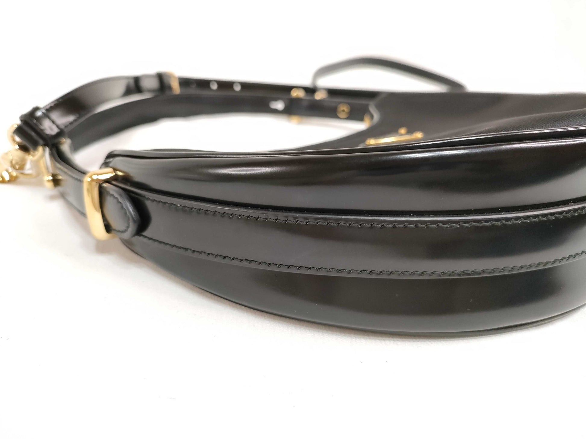 PRADA Tessuto x Leather 2-Way Shoulder Bag with Strap