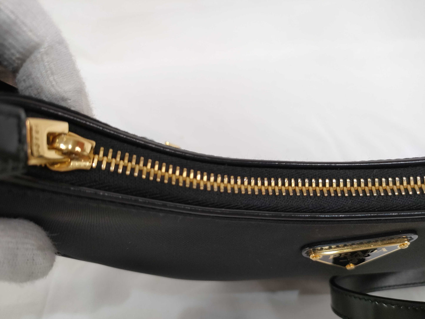 PRADA Tessuto x Leather 2-Way Shoulder Bag with Strap