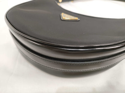 PRADA Tessuto x Leather 2-Way Shoulder Bag with Strap