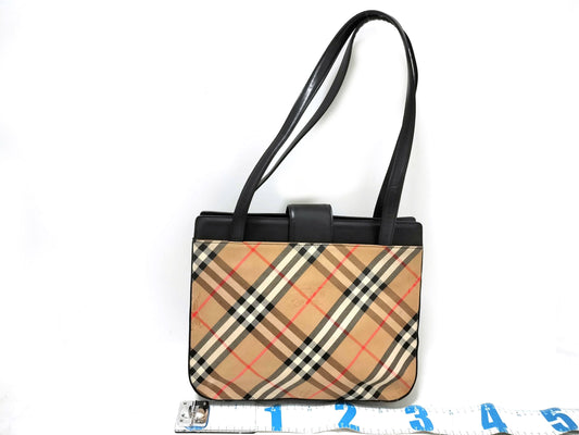 BURBERRY Canvas x Leather Shoulder Bag Shoulder Bag