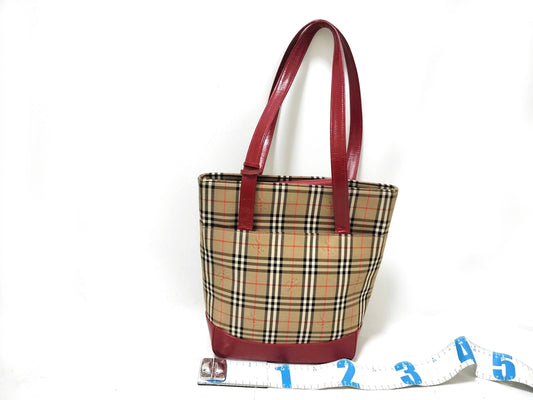 BURBERRY Nova Check Tote Bag with Charm