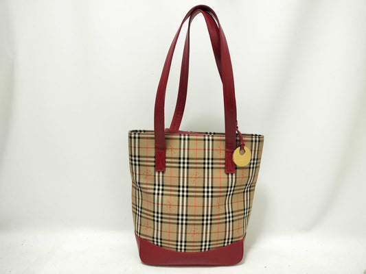 BURBERRY Nova Check Tote Bag with Charm