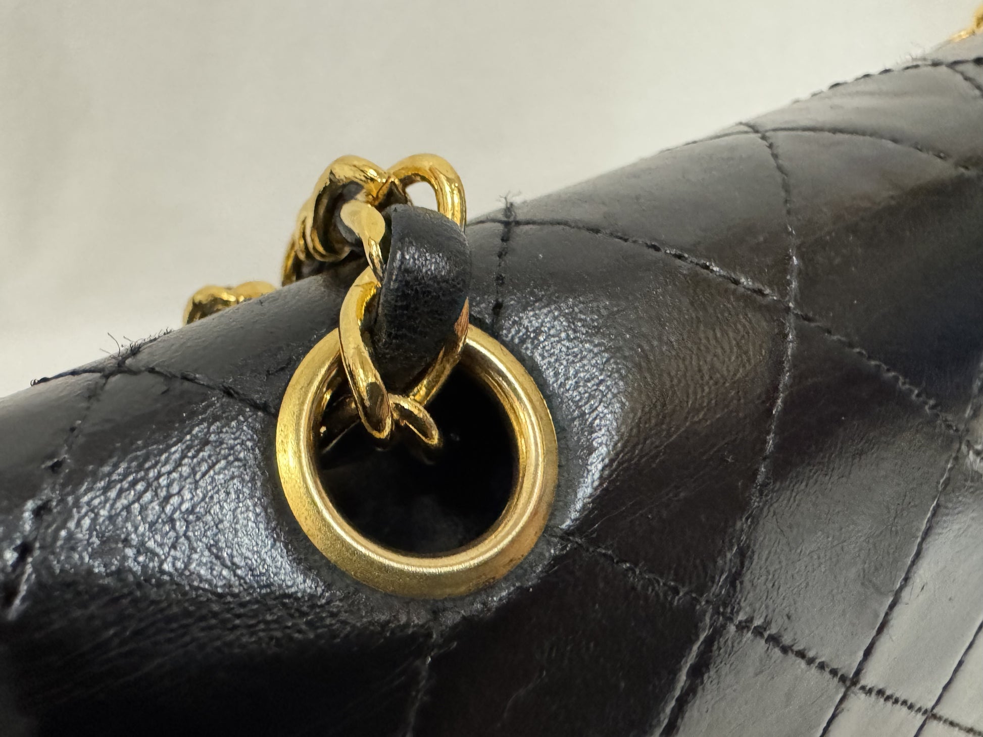 CHANEL Lambskin Matelasse 25 Double Flap Double Chain Gold Hardware 98cm Long Shoulder Bag