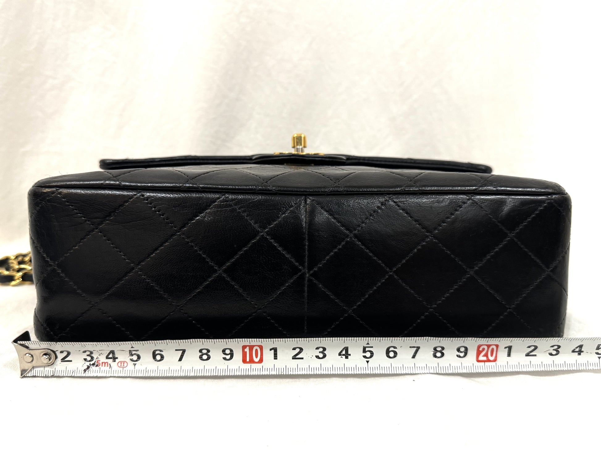 CHANEL Lambskin Matelasse 25 Double Flap Double Chain Gold Hardware 98cm Long Shoulder Bag