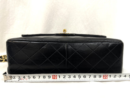 CHANEL Lambskin Matelasse 25 Double Flap Double Chain Gold Hardware 98cm Long Shoulder Bag