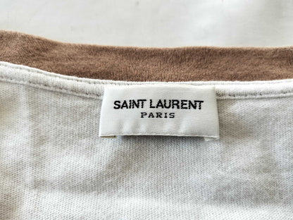 SAINT LAURENT PARIS YSL logo T-shirt with current tag