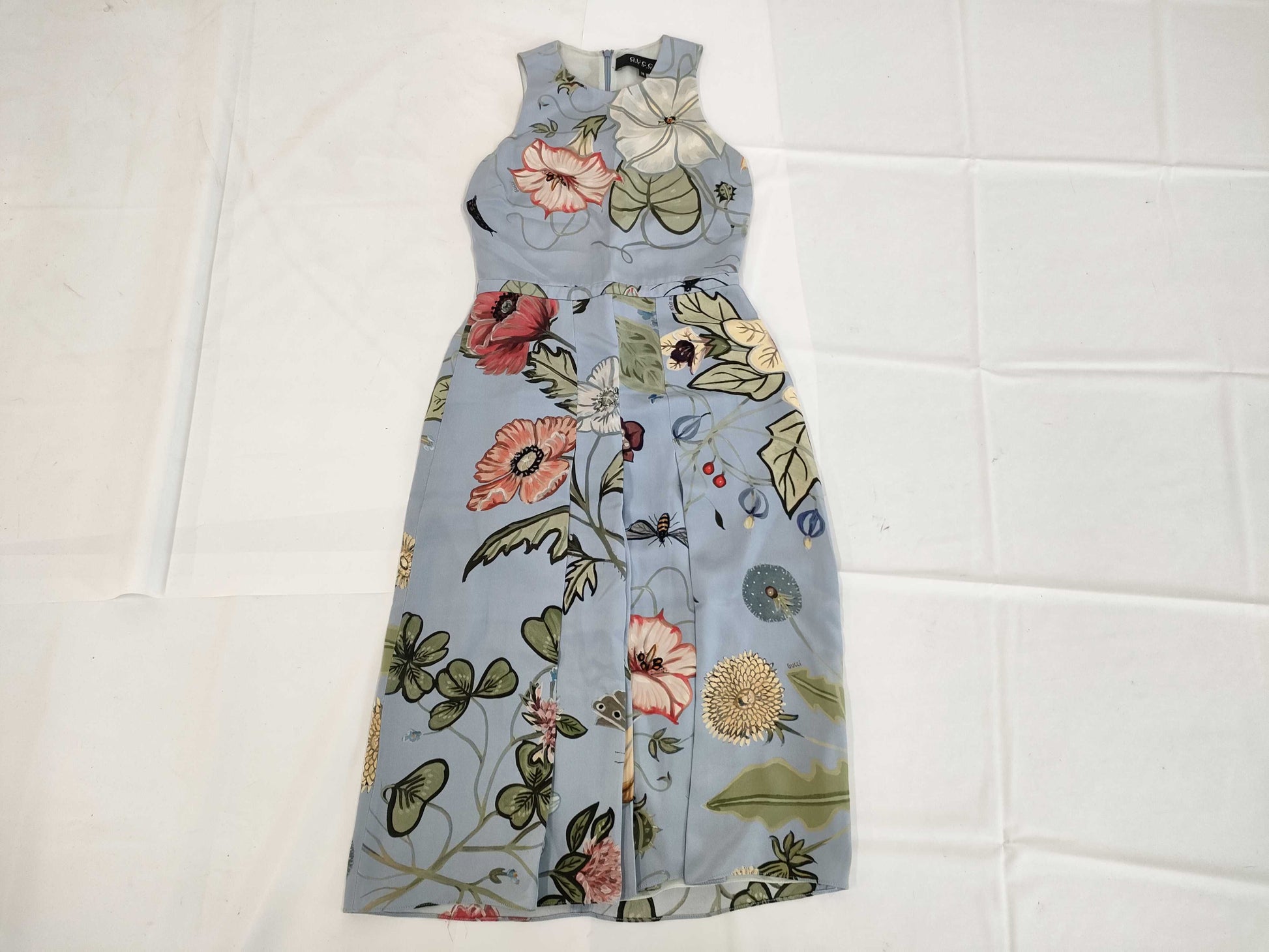 GUCCI Floral Print Collection Model Insect Long Dress Size 38