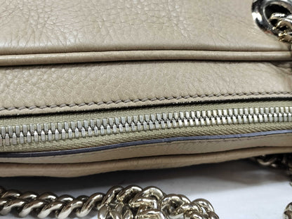 GUCCI Leather GG Chain Fringe Handbag