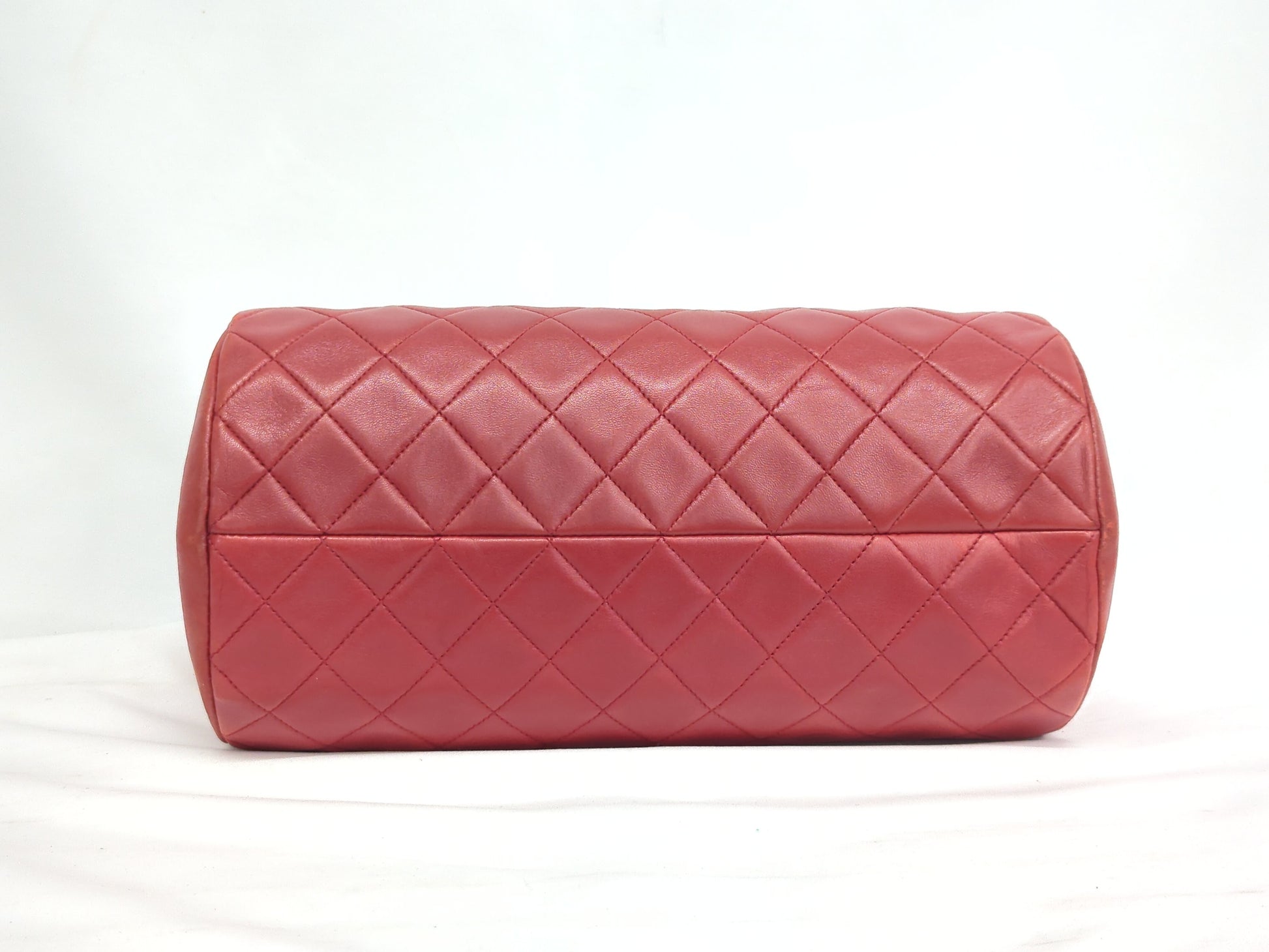 CHANEL Lambskin Matelasse Long Chain Boston Shoulder Bag