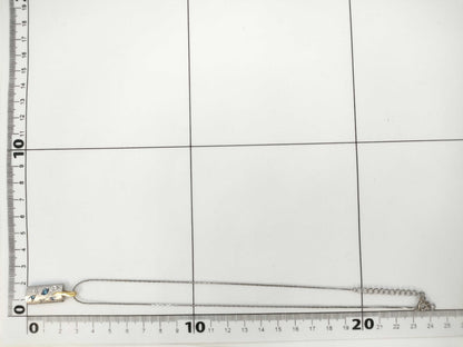 Koji Iwakura Necklace with 0.23ct Treated Diamond and 0.05ct Colorless Diamond, 18K Gold/PT900/Metal, 7.9g 