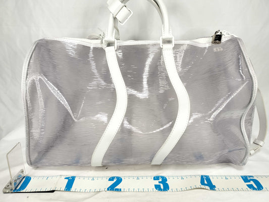 LOUIS VUITTON M55814 Epi Plage Keepall Bandouliere M55814/MB3179 Boston Bag with Strap, Cadena, Key, and Name Tag