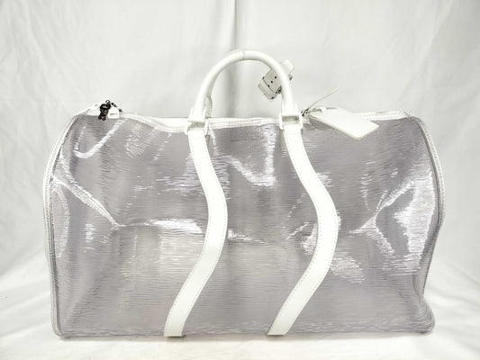 LOUIS VUITTON M55814 Epi Plage Keepall Bandouliere M55814/MB3179 Boston Bag with Strap, Cadena, Key, and Name Tag