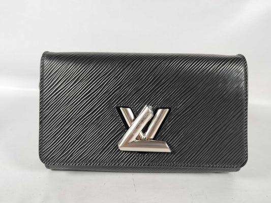 LOUIS VUITTON M62038 Epi Leather LV Epi Portefeuille Twist Chain M62038 Black Shoulder Bag