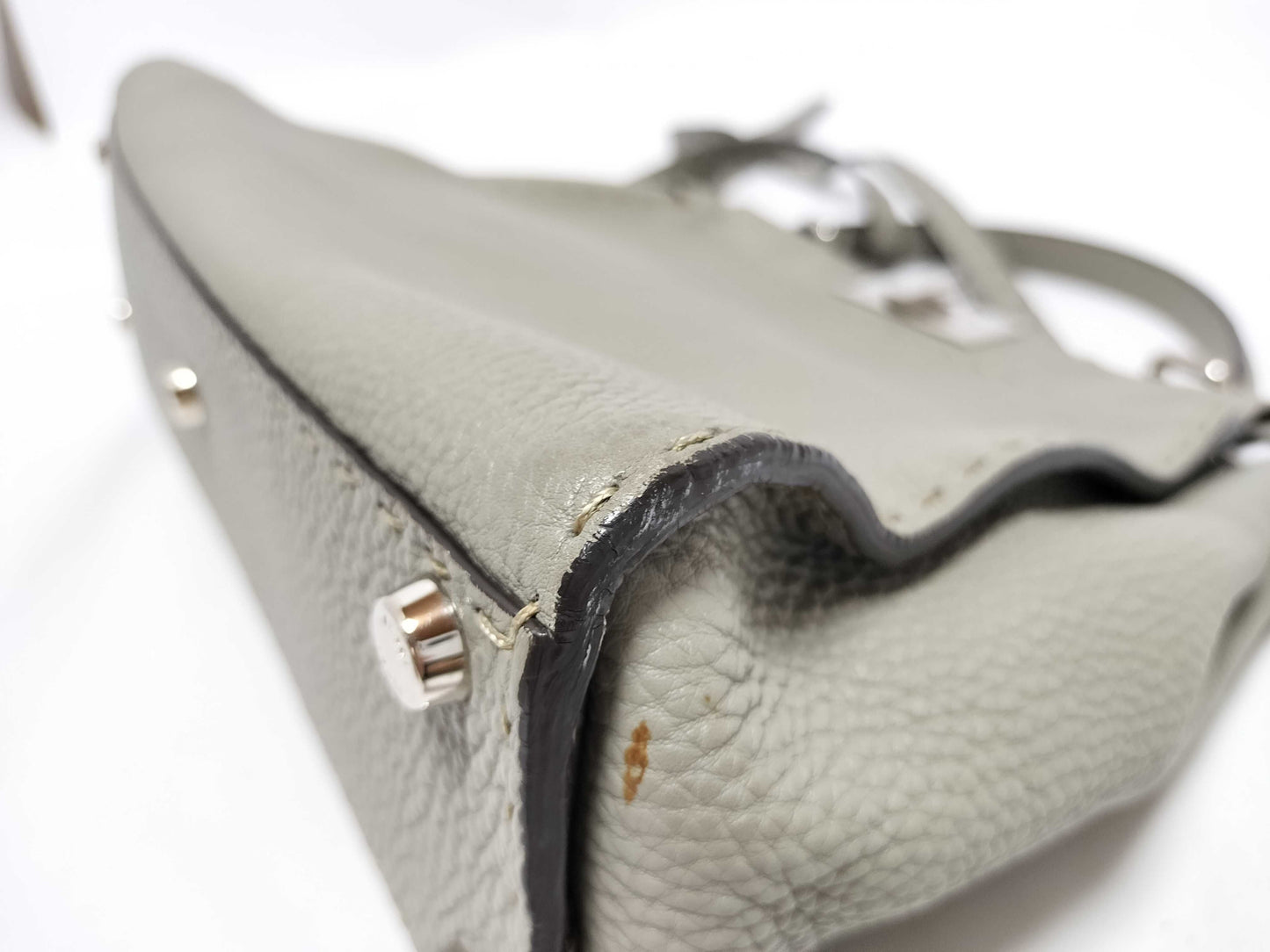 FENDI Peekaboo Medium Selleria Gray x Yellow 2-Way Handbag 8BN290