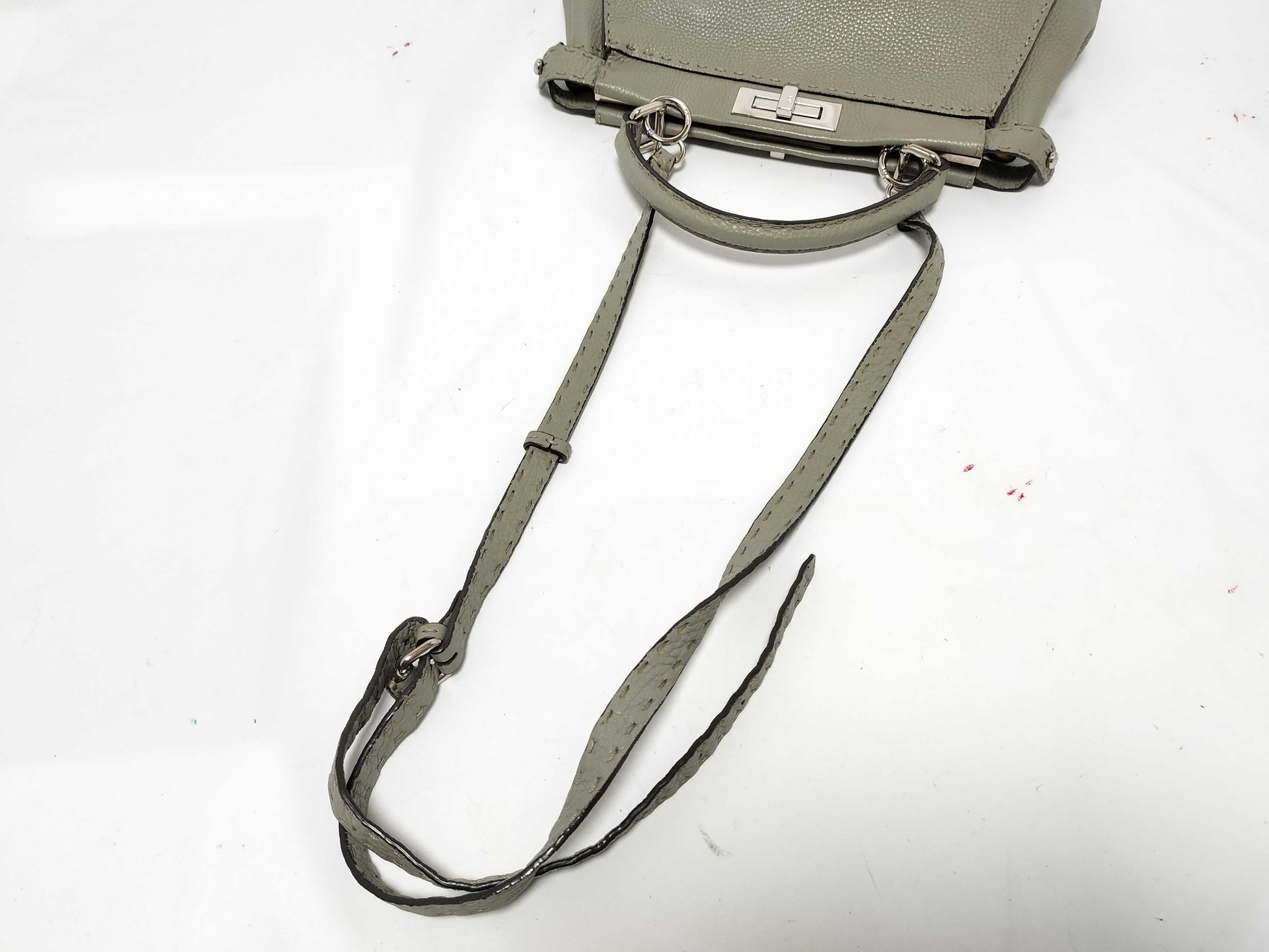 FENDI Peekaboo Medium Selleria Gray x Yellow 2-Way Handbag 8BN290