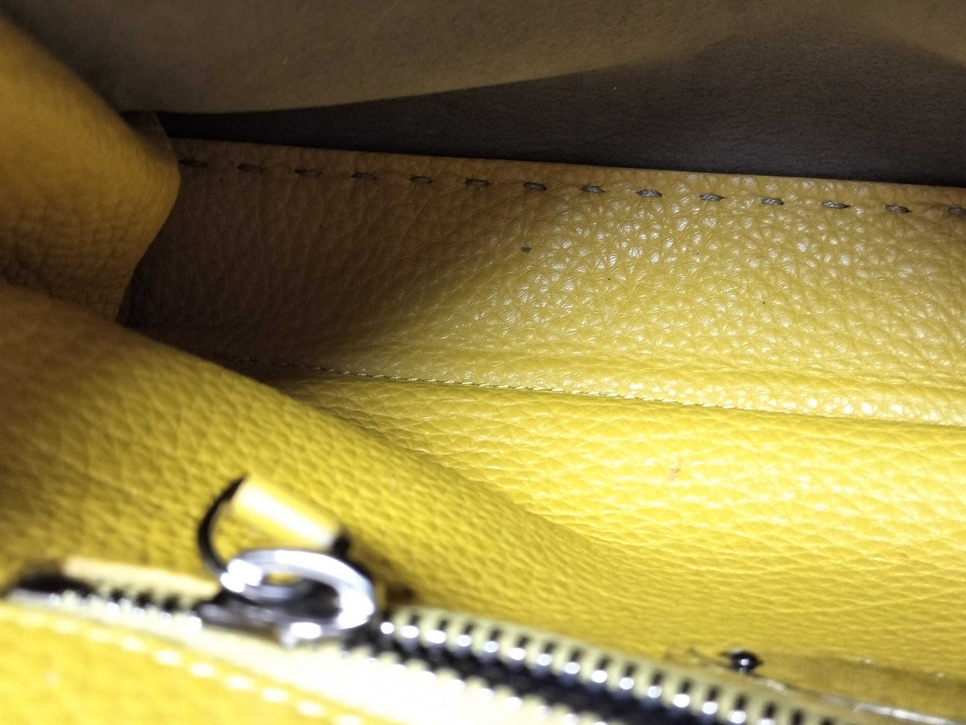 FENDI Peekaboo Medium Selleria Gray x Yellow 2-Way Handbag 8BN290