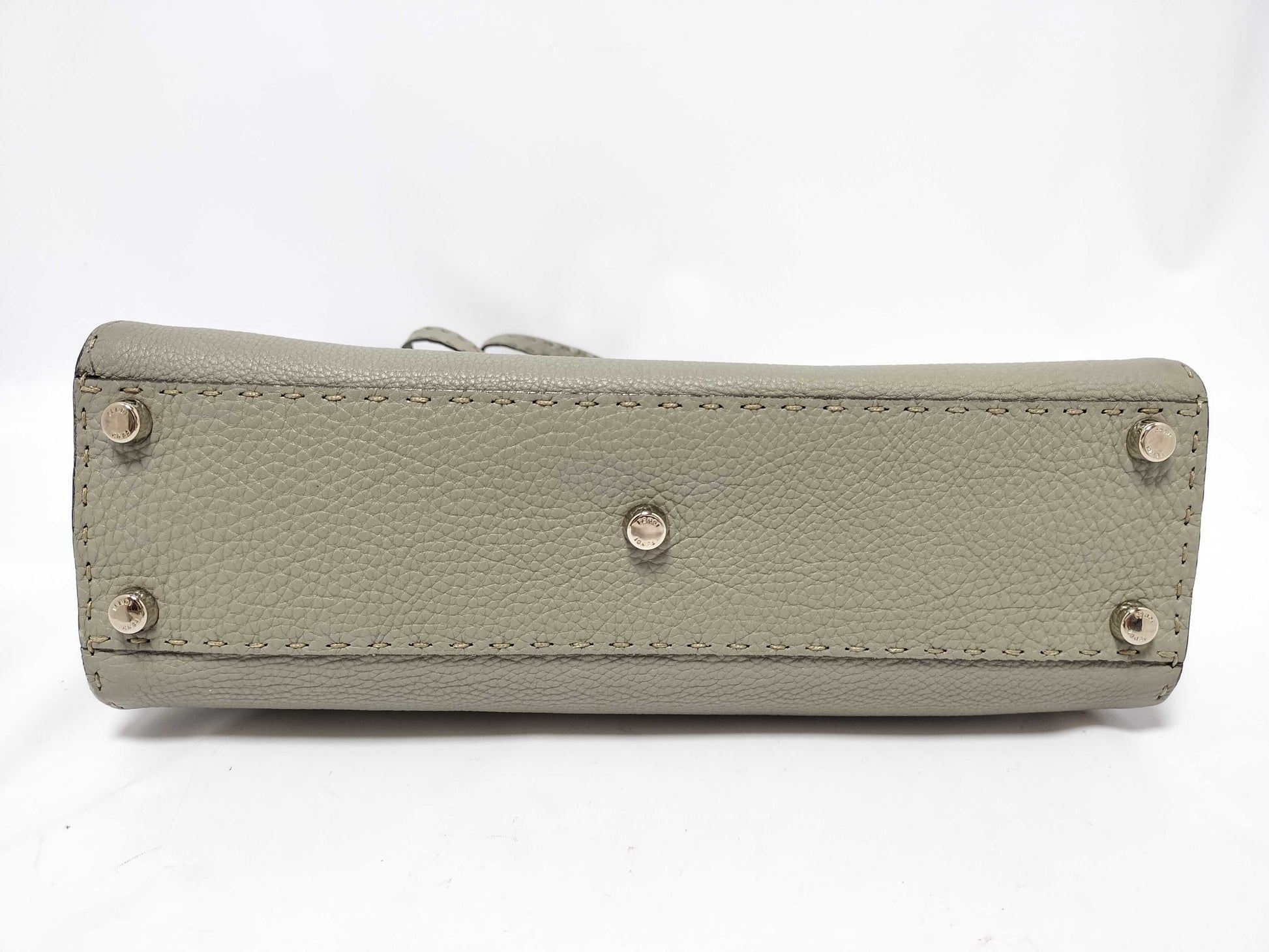 FENDI Peekaboo Medium Selleria Gray x Yellow 2-Way Handbag 8BN290
