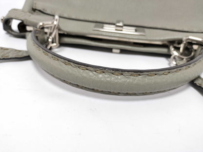 FENDI Peekaboo Medium Selleria Gray x Yellow 2-Way Handbag 8BN290