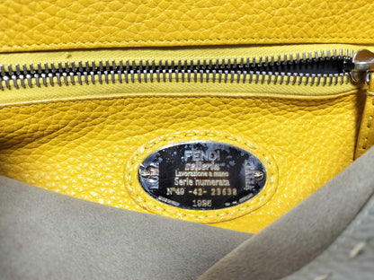 FENDI Peekaboo Medium Selleria Gray x Yellow 2-Way Handbag 8BN290