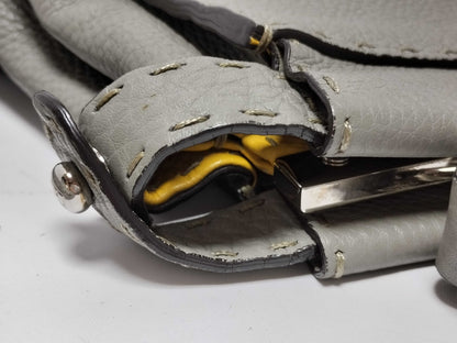 FENDI Peekaboo Medium Selleria Gray x Yellow 2-Way Handbag 8BN290
